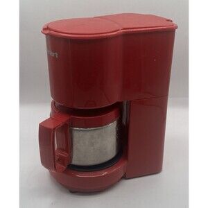 Cuisinart DCC-450BK Red 4 Cup Coffee Maker Stainless Steel Carafe Filter